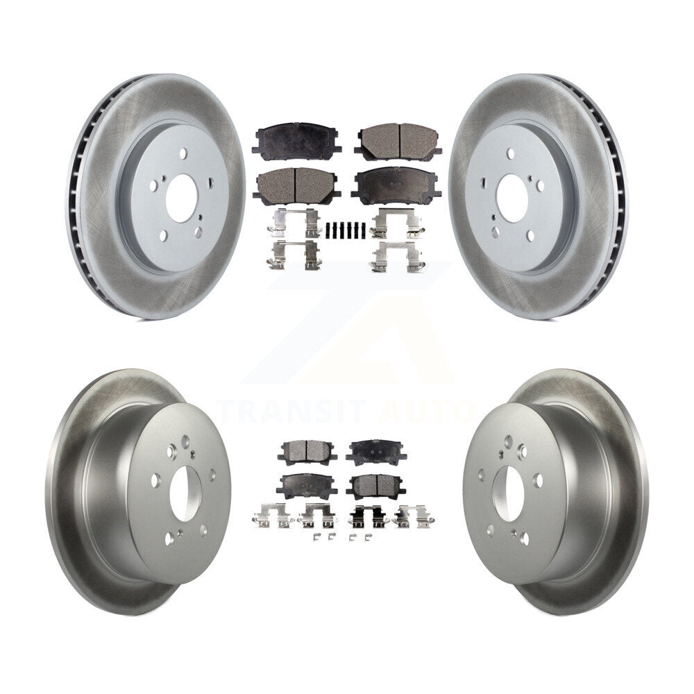 [Avant + Arrière] Kit de disque (revêtu) et plaquette (semi-métallique) de frein pour Lexus Toyota Highlander RX350 RX330 RX400h KGF-100896