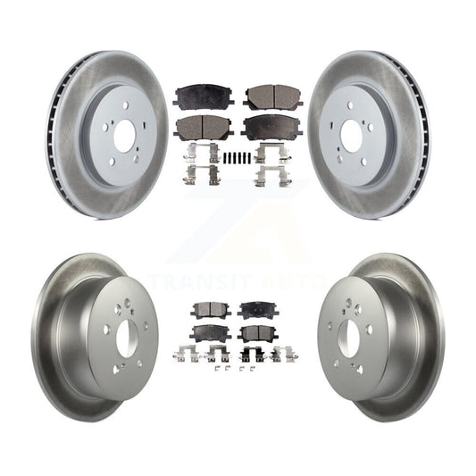 [Avant + Arrière] Kit de disque (revêtu) et plaquette (semi-métallique) de frein pour Lexus Toyota Highlander RX350 RX330 RX400h KGF-100896