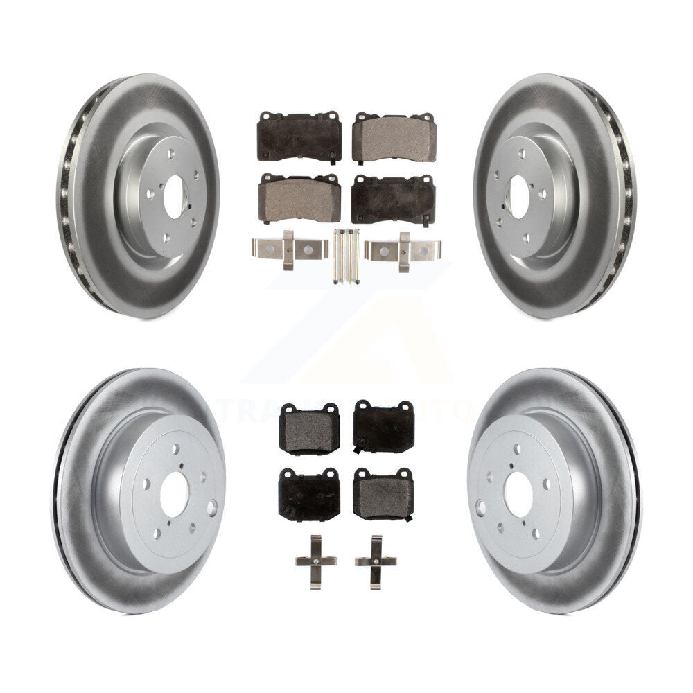 [Avant + Arrière] Kit de disque (revêtu) et plaquette (semi-métallique) de frein pour Subaru Impreza WRX STI KGF-100899