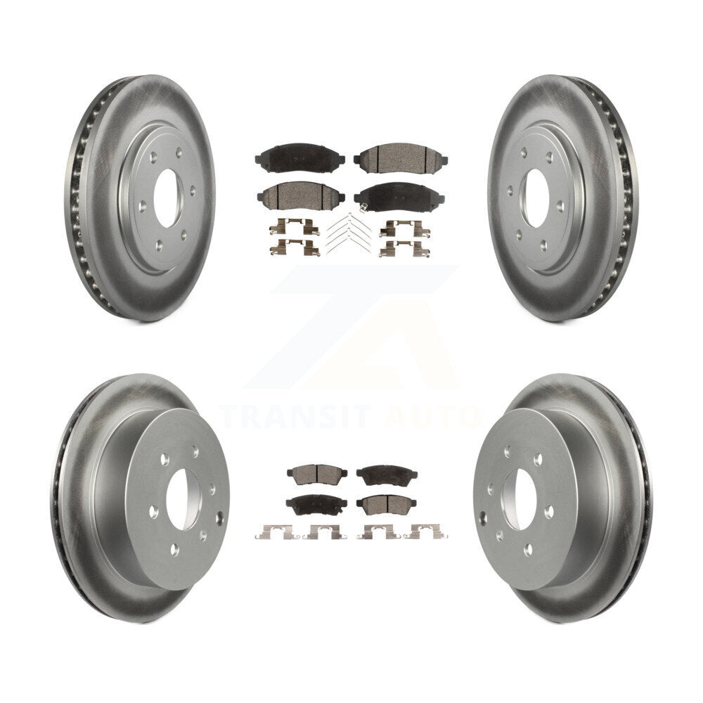 [Avant + Arrière] Kit de disque (revêtu) et plaquette (semi-métallique) de frein pour Nissan Frontier Suzuki Equator 2.5L KGF-100902