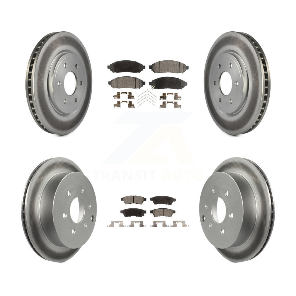 [Avant + Arrière] Kit de disque (revêtu) et plaquette (semi-métallique) de frein pour Nissan Frontier Xterra Suzuki Equator KGF-100904