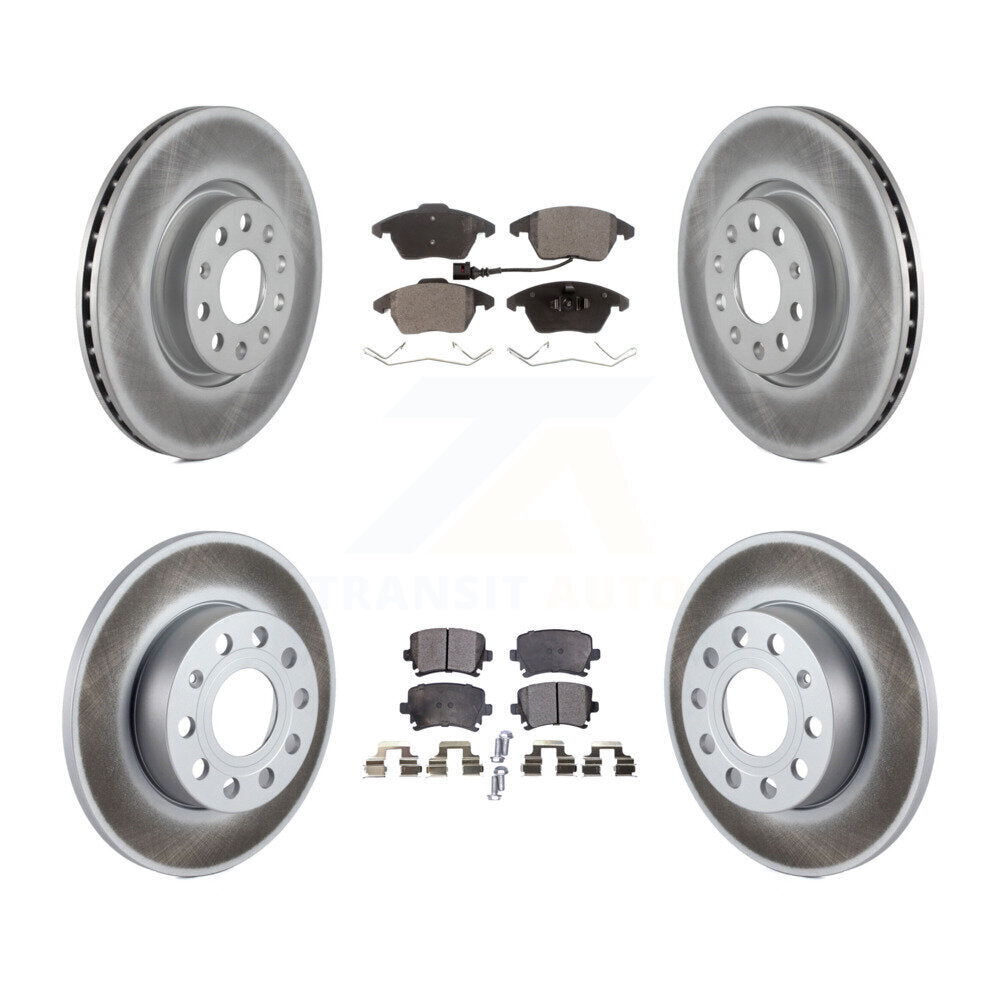 [Avant + Arrière] Kit de disque (revêtu) et plaquette (semi-métallique) de frein pour 2008 Audi A3 Quattro KGF-100909