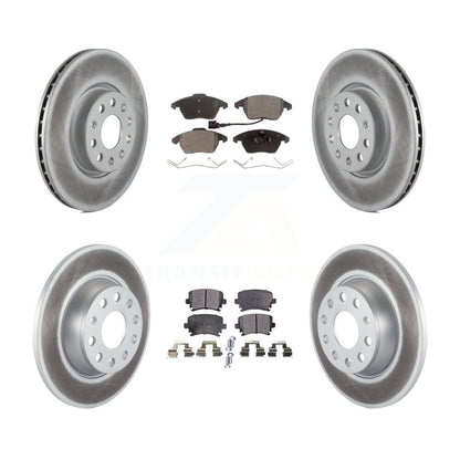 [Avant + Arrière] Kit de disque (revêtu) et plaquette (semi-métallique) de frein pour Volkswagen Passat GTI Eos Audi A3 Quattro Golf KGF-100910