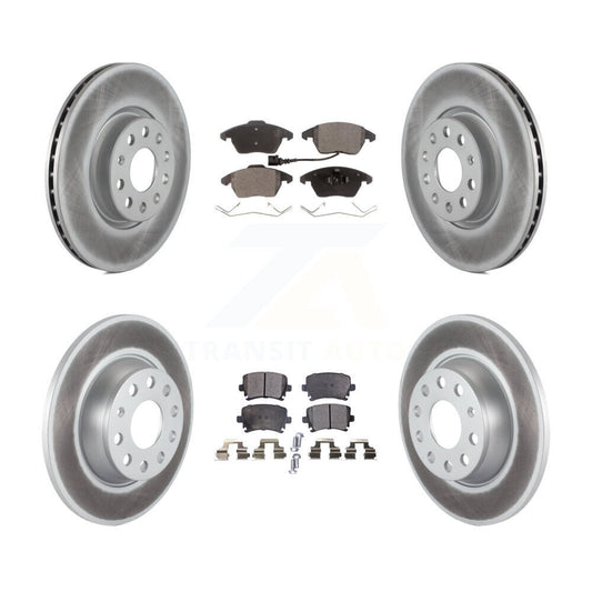 [Avant + Arrière] Kit de disque (revêtu) et plaquette (semi-métallique) de frein pour Volkswagen Passat GTI Eos Audi A3 Quattro Golf KGF-100910
