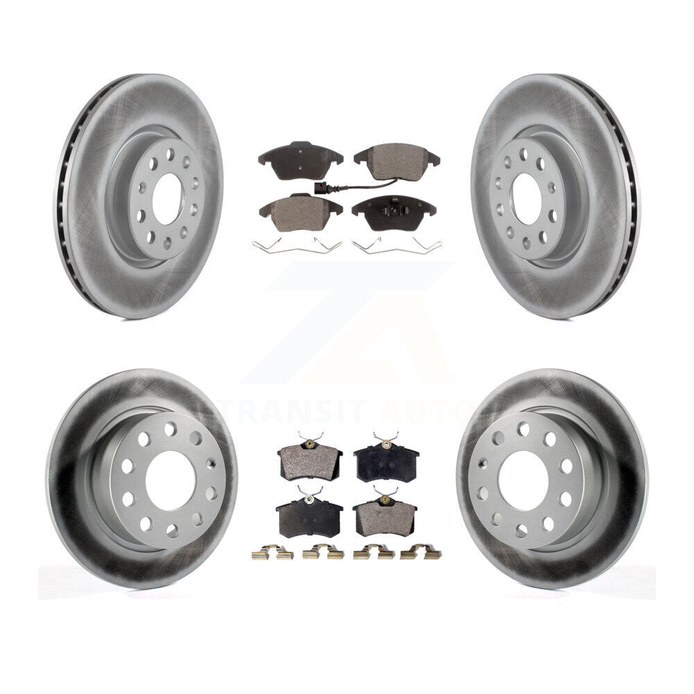 [Avant + Arrière] Kit de disque (revêtu) et plaquette (semi-métallique) de frein pour Volkswagen Jetta Beetle KGF-100914