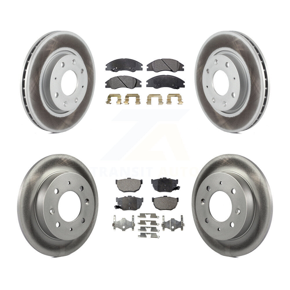 [Avant + Arrière] Kit de disque (revêtu) et plaquette (semi-métallique) de frein pour Kia Spectra Spectra5 KGF-100917