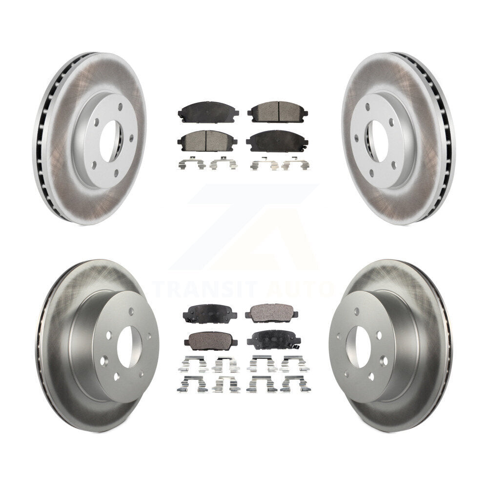 [Avant + Arrière] Kit de disque (revêtu) et plaquette (semi-métallique) de frein pour 2005-2006 Nissan X-Trail KGF-100918