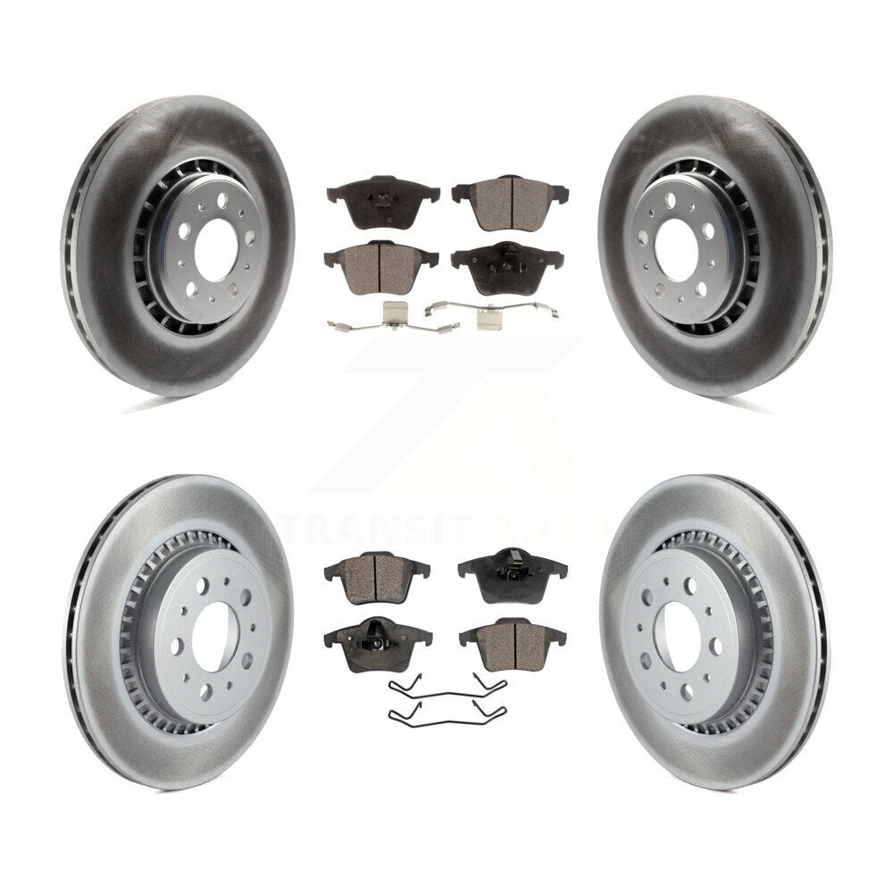 [Avant + Arrière] Kit de disque (revêtu) et plaquette (semi-métallique) de frein pour 2003-2014 Volvo XC90 avec 336mm Diameter Rotor KGF-100922