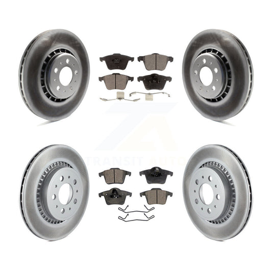 [Avant + Arrière] Kit de disque (revêtu) et plaquette (semi-métallique) de frein pour 2003-2014 Volvo XC90 avec 336mm Diameter Rotor KGF-100922
