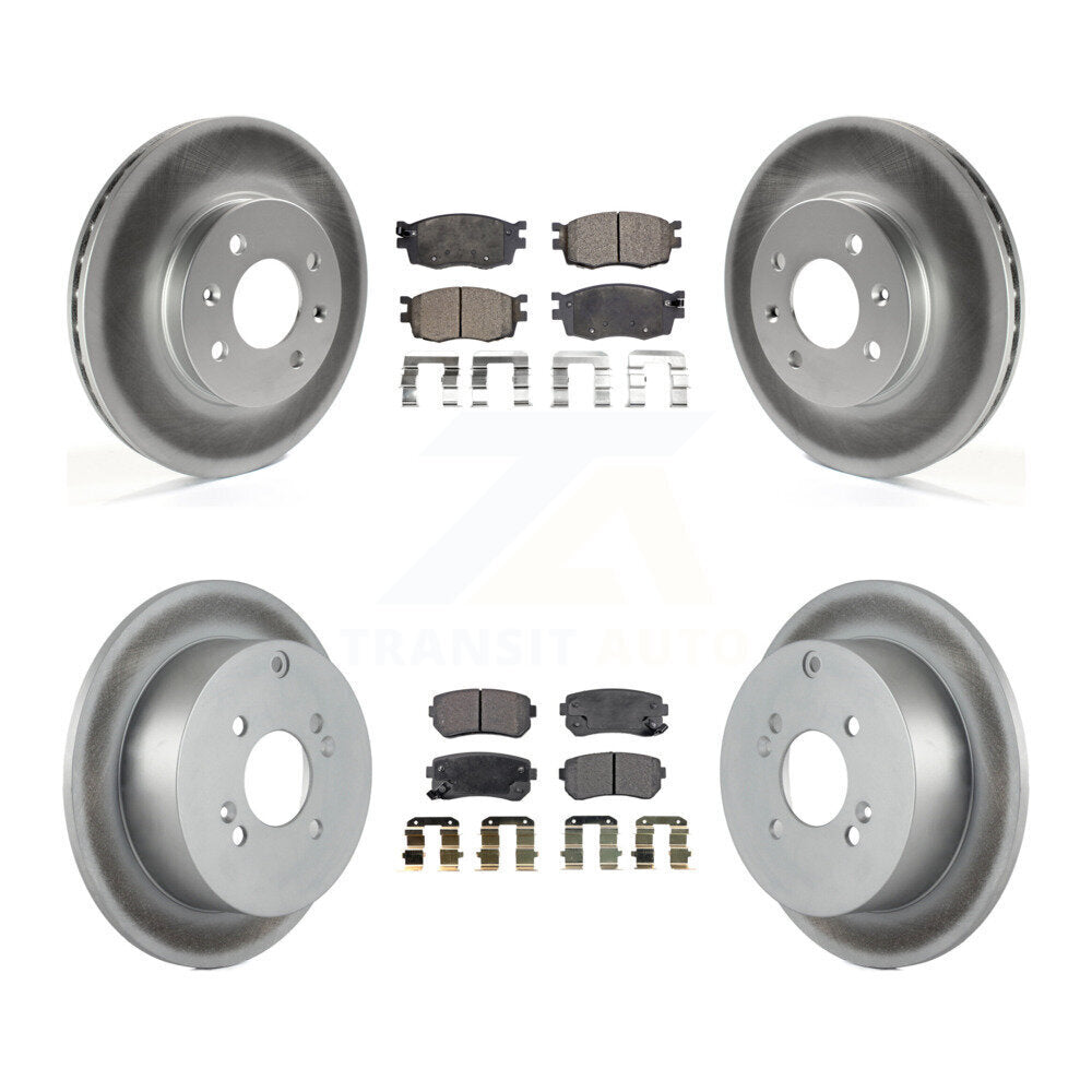 [Avant + Arrière] Kit de disque (revêtu) et plaquette (semi-métallique) de frein pour Hyundai Accent Kia Rio Rio5 KGF-100927