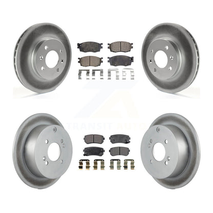 [Avant + Arrière] Kit de disque (revêtu) et plaquette (semi-métallique) de frein pour Hyundai Accent Kia Rio Rio5 KGF-100927