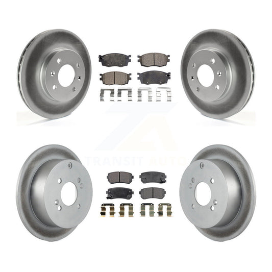 [Avant + Arrière] Kit de disque (revêtu) et plaquette (semi-métallique) de frein pour Hyundai Accent Kia Rio Rio5 KGF-100927