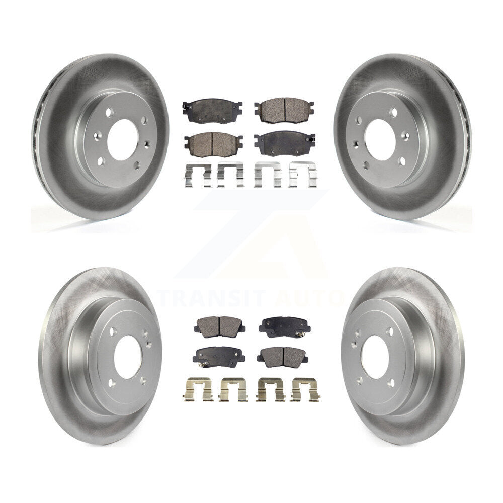 [Avant + Arrière] Kit de disque (revêtu) et plaquette (semi-métallique) de frein pour 2011 Hyundai Accent KGF-100928