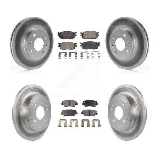 [Avant + Arrière] Kit de disque (revêtu) et plaquette (semi-métallique) de frein pour 2011 Hyundai Accent KGF-100928