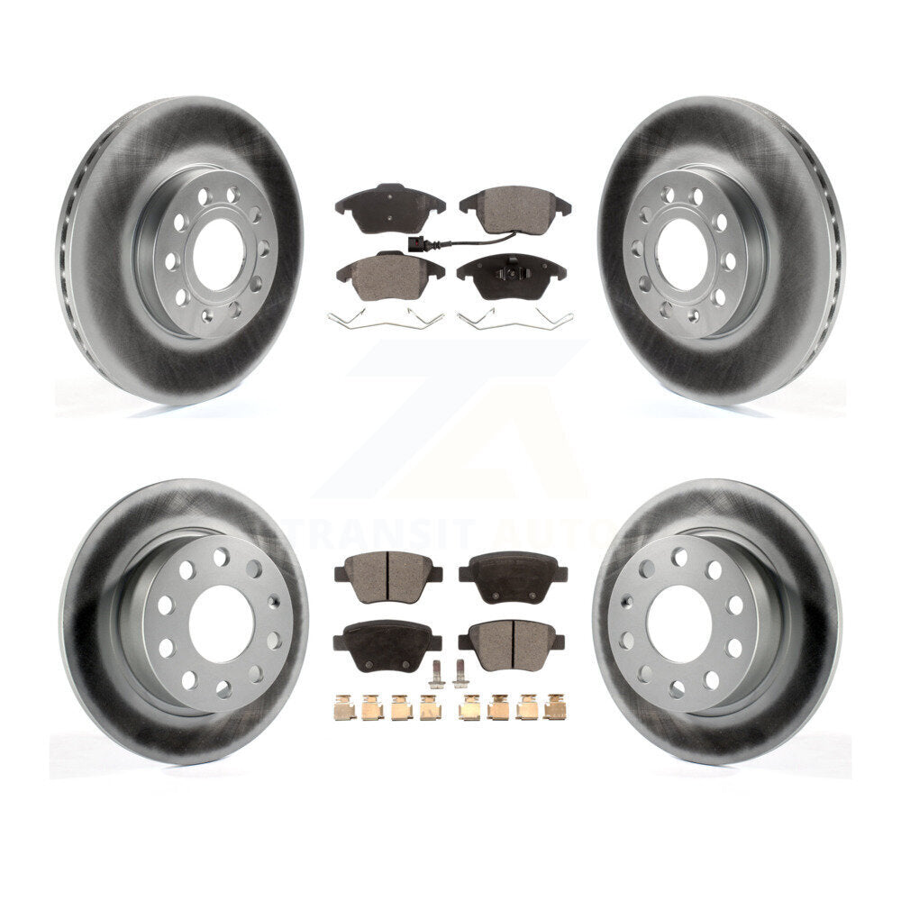 [Avant + Arrière] Kit de disque (revêtu) et plaquette (semi-métallique) de frein pour 2013 Volkswagen Beetle 2.5L avec 253mm Diameter Rotor KGF-100933