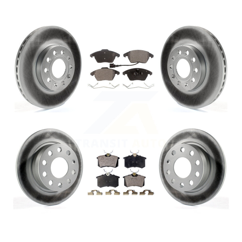 [Avant + Arrière] Kit de disque (revêtu) et plaquette (semi-métallique) de frein pour Volkswagen Jetta Beetle KGF-100934