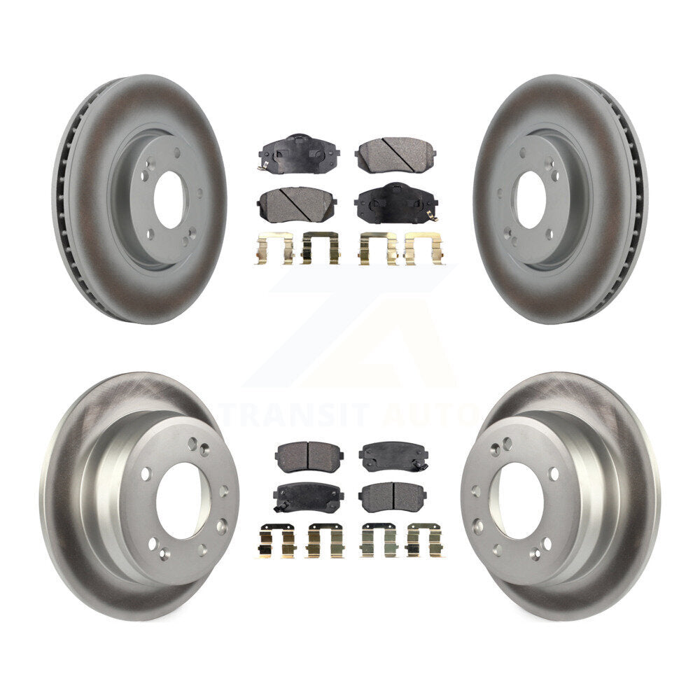 [Avant + Arrière] Kit de disque (revêtu) et plaquette (semi-métallique) de frein pour Kia Sportage Hyundai Tucson KGF-100936