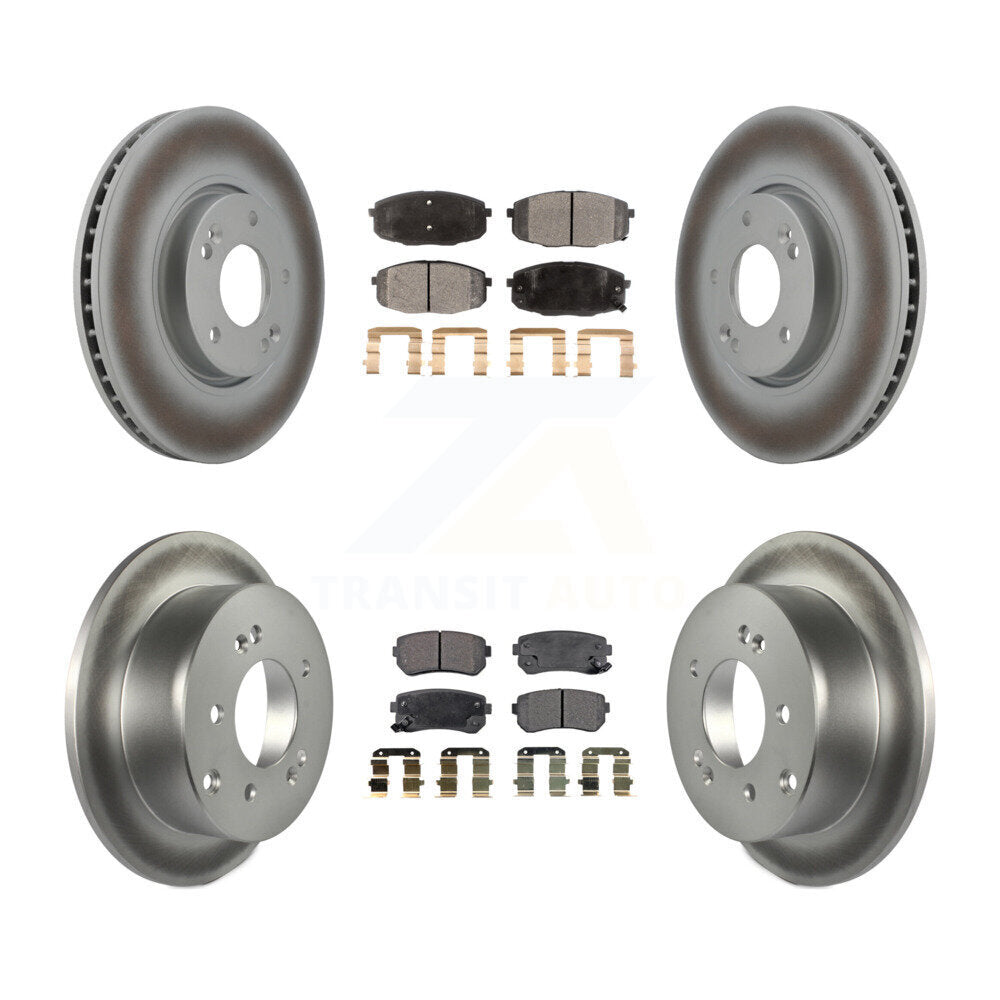[Avant + Arrière] Kit de disque (revêtu) et plaquette (semi-métallique) de frein pour Kia Forte Koup Forte5 KGF-100937