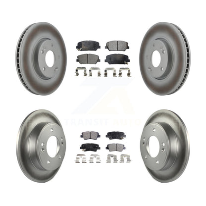 [Avant + Arrière] Kit de disque (revêtu) et plaquette (semi-métallique) de frein pour Hyundai Veloster Kia Forte Koup KGF-100938