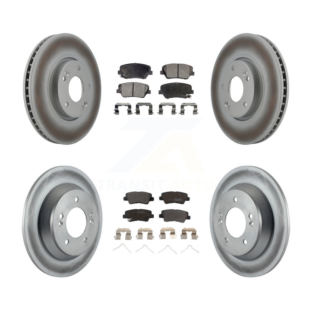 [Avant + Arrière] Kit de disque (revêtu) et plaquette (semi-métallique) de frein pour 2014-2017 Kia Rondo avec Manual Parking KGF-100939