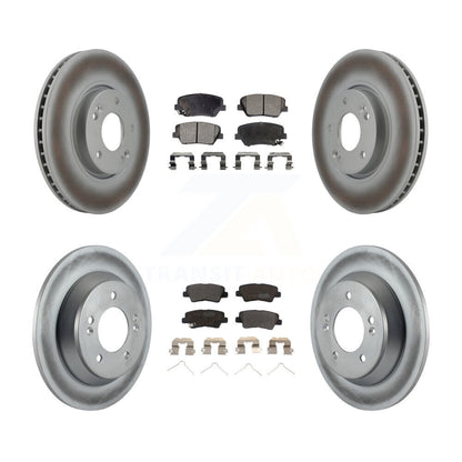 [Avant + Arrière] Kit de disque (revêtu) et plaquette (semi-métallique) de frein pour 2014-2017 Kia Rondo avec Manual Parking KGF-100939