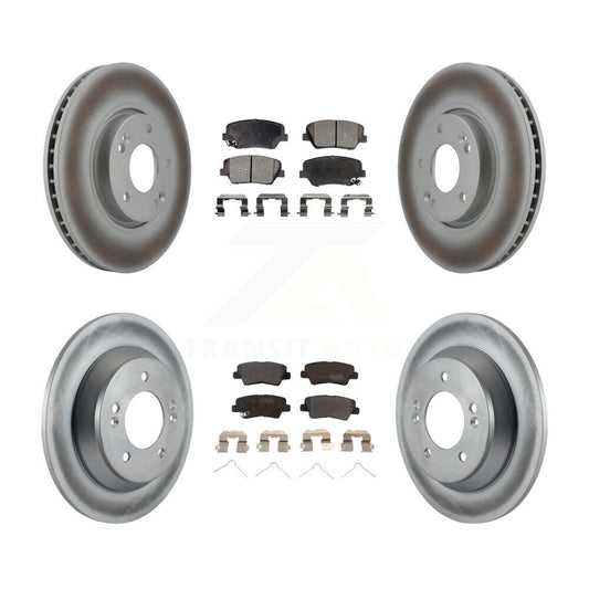 [Avant + Arrière] Kit de disque (revêtu) et plaquette (semi-métallique) de frein pour 2014-2017 Kia Rondo avec Manual Parking KGF-100939