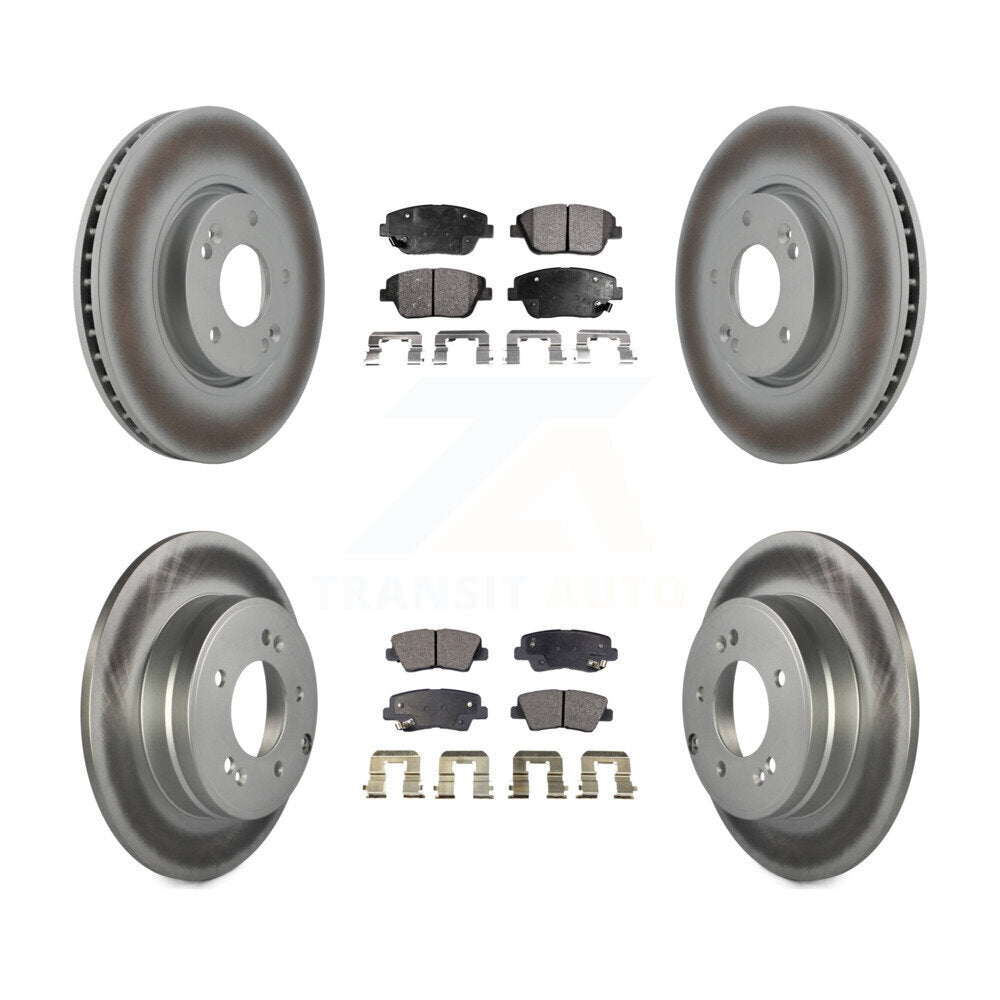 [Avant + Arrière] Kit de disque (revêtu) et plaquette (semi-métallique) de frein pour Hyundai Sonata Kia Optima KGF-100941