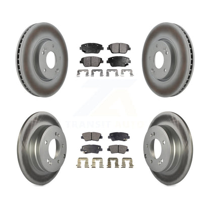 [Avant + Arrière] Kit de disque (revêtu) et plaquette (semi-métallique) de frein pour Hyundai Sonata Kia Optima KGF-100941