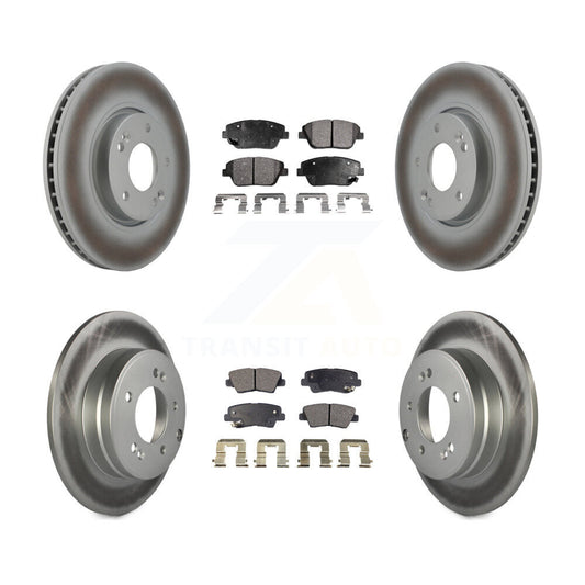 [Avant + Arrière] Kit de disque (revêtu) et plaquette (semi-métallique) de frein pour Hyundai Sonata Kia Optima KGF-100941