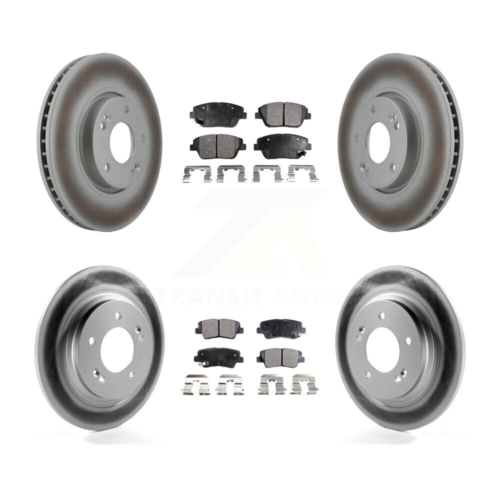 [Avant + Arrière] Kit de disque (revêtu) et plaquette (semi-métallique) de frein pour Kia Optima avec Electric Parking KGF-100942