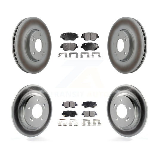 [Avant + Arrière] Kit de disque (revêtu) et plaquette (semi-métallique) de frein pour Kia Optima avec Electric Parking KGF-100942
