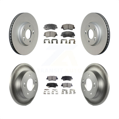 [Avant + Arrière] Kit de disque (revêtu) et plaquette (semi-métallique) de frein pour 2015 Hyundai Veloster Tech RE FLEX SE KGF-100944 par Transit Auto