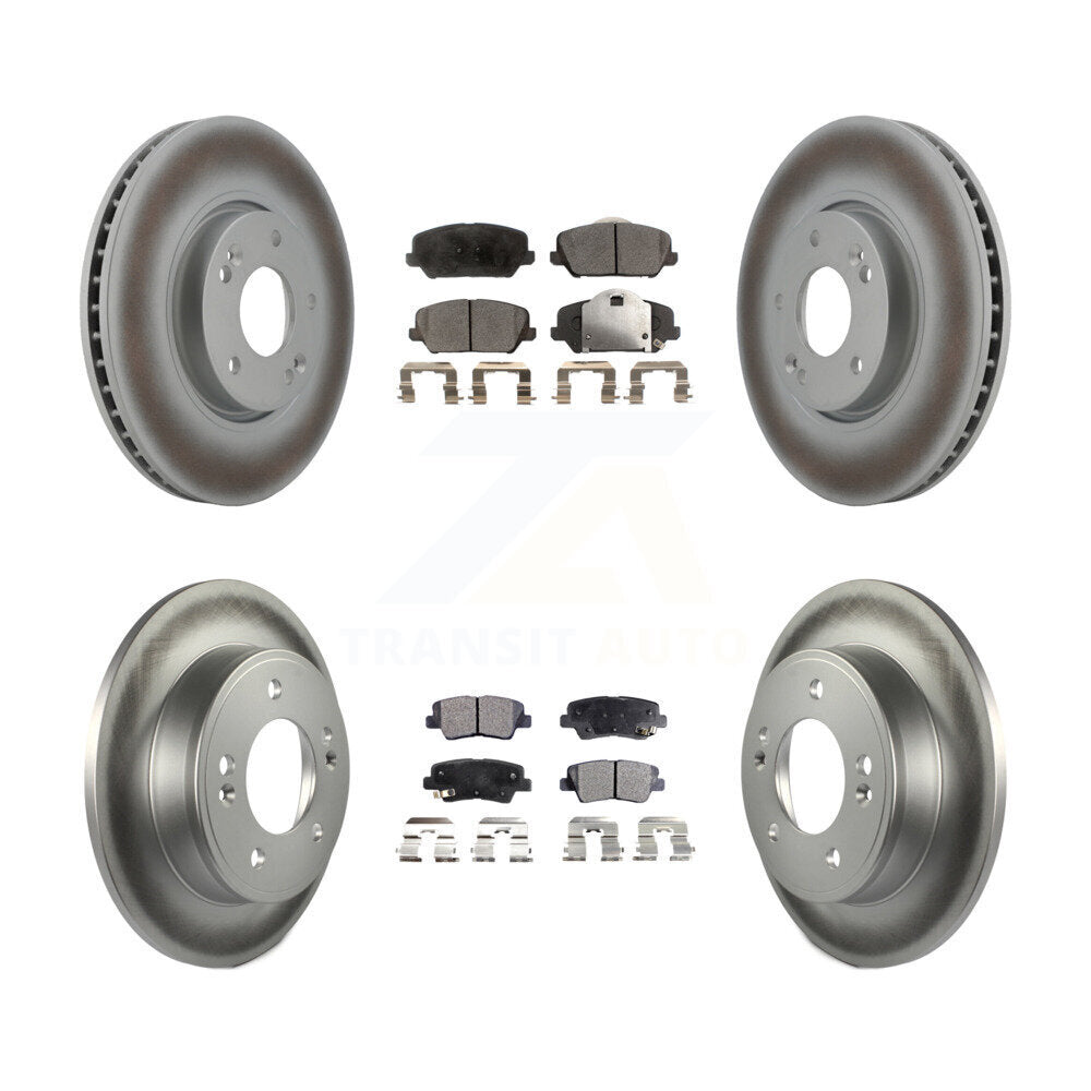 [Avant + Arrière] Kit de disque (revêtu) et plaquette (semi-métallique) de frein pour Kia Forte Forte5 Koup KGF-100945