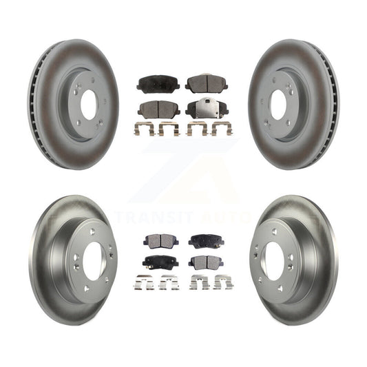 [Avant + Arrière] Kit de disque (revêtu) et plaquette (semi-métallique) de frein pour Kia Forte Forte5 Koup KGF-100945