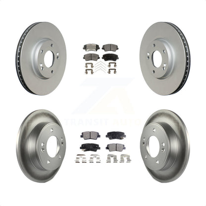[Avant + Arrière] Kit de disque (revêtu) et plaquette (semi-métallique) de frein pour 2017 Kia Forte Koup SX KGF-100947 par Transit Auto