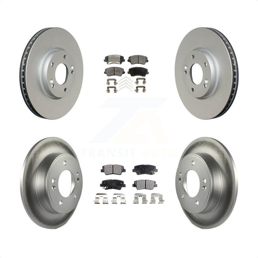 [Avant + Arrière] Kit de disque (revêtu) et plaquette (semi-métallique) de frein pour 2017 Kia Forte Koup SX KGF-100947 par Transit Auto