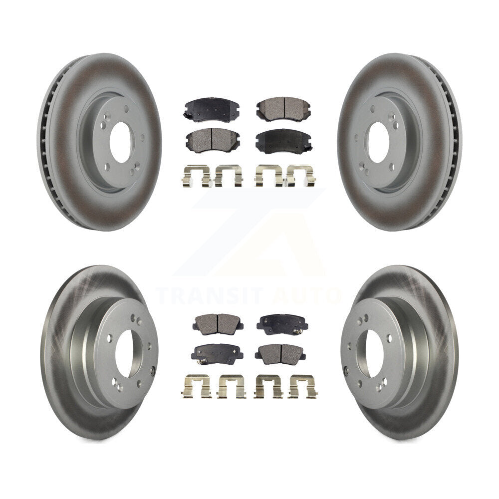 [Avant + Arrière] Kit de disque (revêtu) et plaquette (semi-métallique) de frein pour Hyundai Sonata 3.3L KGF-100948