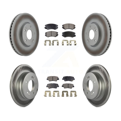 [Avant + Arrière] Kit de disque (revêtu) et plaquette (semi-métallique) de frein pour Hyundai Sonata 3.3L KGF-100948