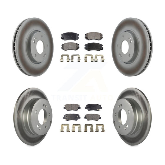 [Avant + Arrière] Kit de disque (revêtu) et plaquette (semi-métallique) de frein pour Hyundai Sonata 3.3L KGF-100948