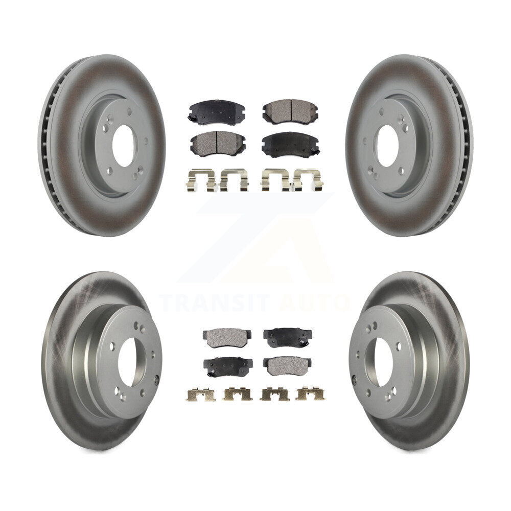 [Avant + Arrière] Kit de disque (revêtu) et plaquette (semi-métallique) de frein pour Hyundai Sonata 3.3L KGF-100949