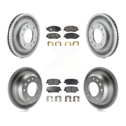 [Avant + Arrière] Kit de disque (revêtu) et plaquette (semi-métallique) de frein pour Kia Sedona Hyundai Entourage KGF-100950