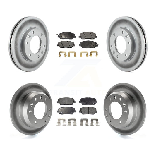 [Avant + Arrière] Kit de disque (revêtu) et plaquette (semi-métallique) de frein pour Kia Sedona Hyundai Entourage KGF-100950
