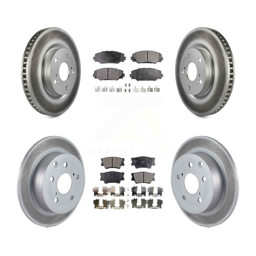 [Avant + Arrière] Kit de disque (revêtu) et plaquette (semi-métallique) de frein pour Toyota Matrix Pontiac Vibe KGF-100953
