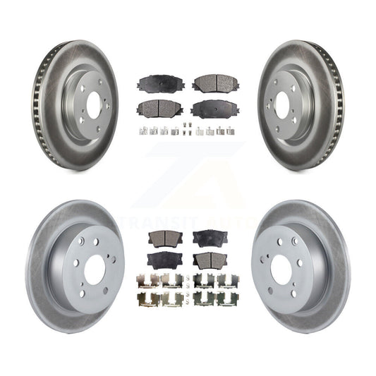 [Avant + Arrière] Kit de disque (revêtu) et plaquette (semi-métallique) de frein pour Toyota Matrix Pontiac Vibe KGF-100953