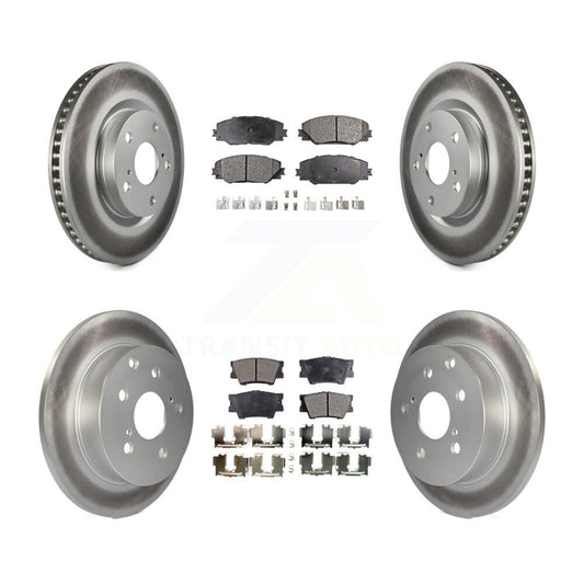 [Avant + Arrière] Kit de disque (revêtu) et plaquette (semi-métallique) de frein pour Toyota RAV4 KGF-100955