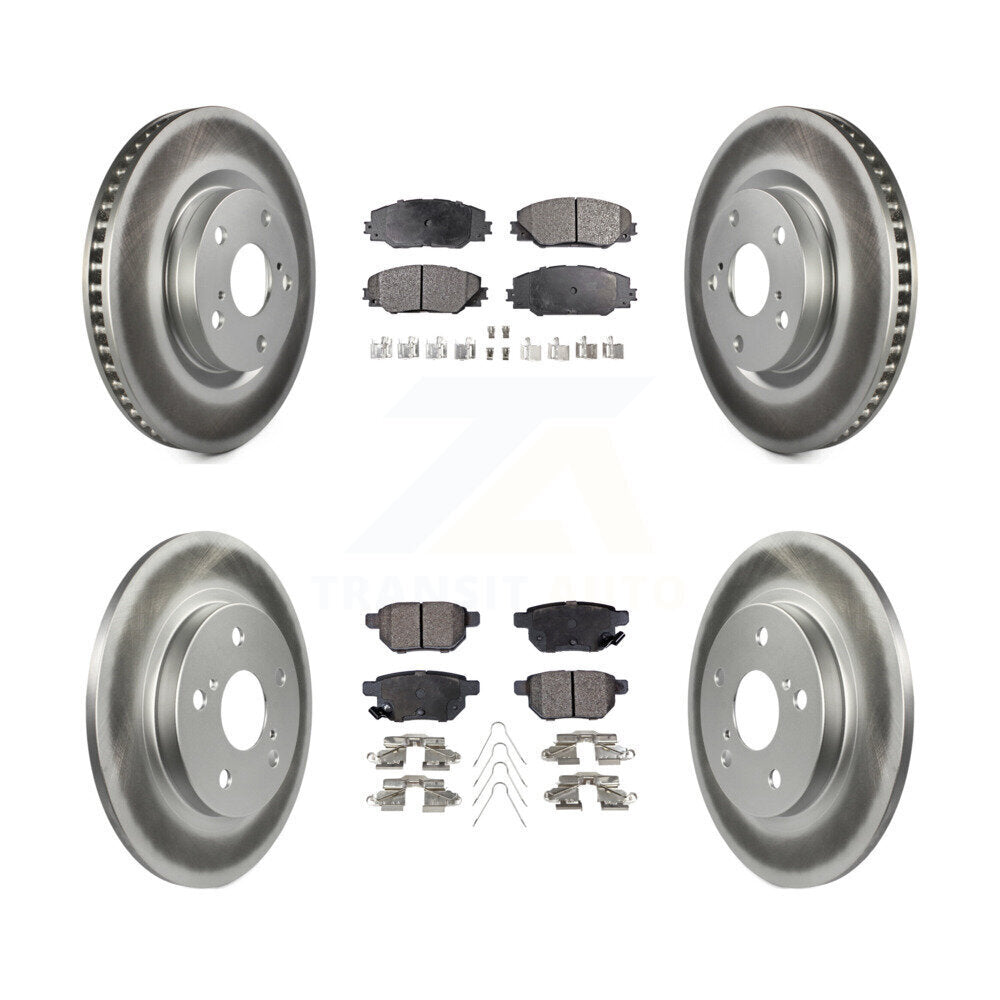 [Avant + Arrière] Kit de disque (revêtu) et plaquette (semi-métallique) de frein pour Toyota Matrix Pontiac Vibe Corolla iM Scion KGF-100957