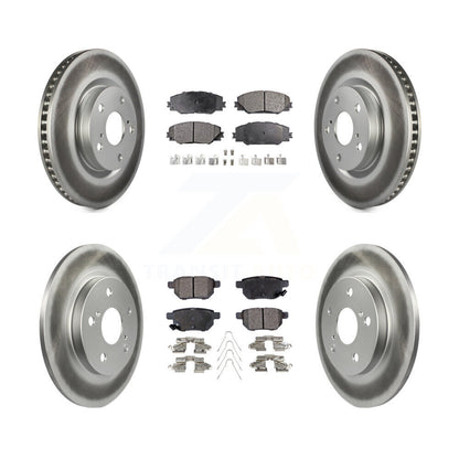 [Avant + Arrière] Kit de disque (revêtu) et plaquette (semi-métallique) de frein pour Toyota Matrix Pontiac Vibe Corolla iM Scion KGF-100957
