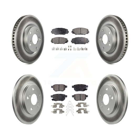 [Avant + Arrière] Kit de disque (revêtu) et plaquette (semi-métallique) de frein pour Toyota Matrix Pontiac Vibe Corolla iM Scion KGF-100957
