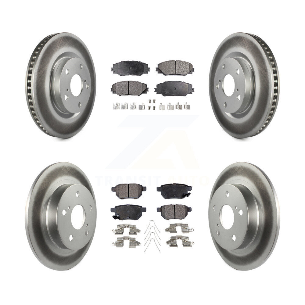 [Avant + Arrière] Kit de disque (revêtu) et plaquette (semi-métallique) de frein pour 2011-2016 Scion tC KGF-100958
