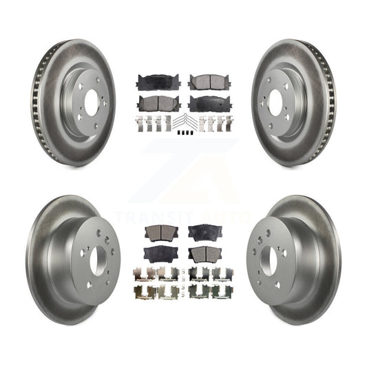 [Avant + Arrière] Kit de disque (revêtu) et plaquette (semi-métallique) de frein pour Toyota Camry Lexus ES350 Avalon ES300h KGF-100960